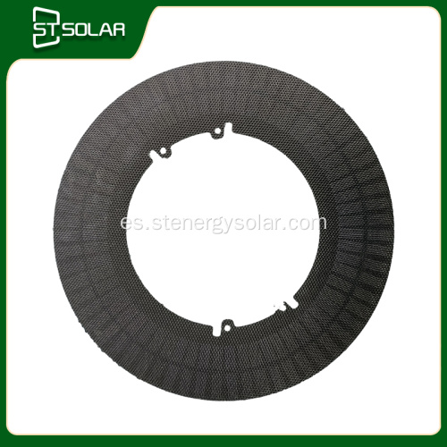 Panel solar flexible de forma circular